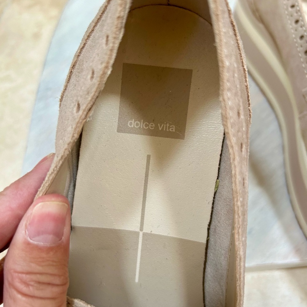 Dolce Vita Blush Suede Platform Loafers - Picture 8 of 8